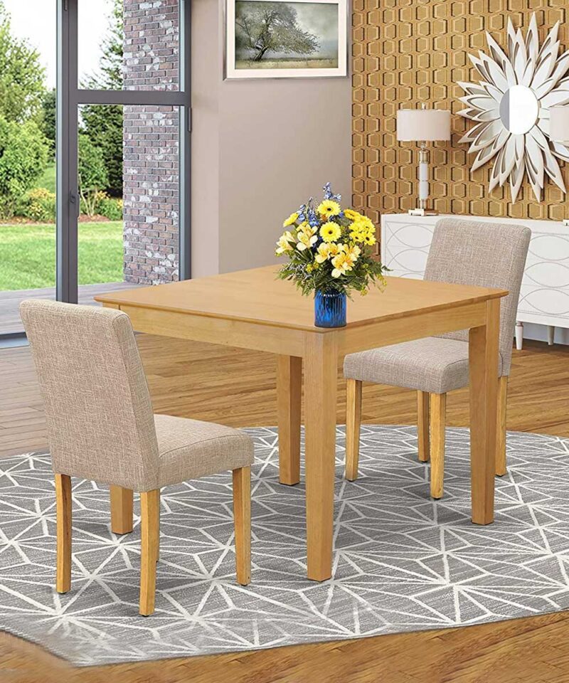 3Pc Dining Set Includes Square Dining Table and 2 Chair