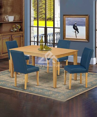 5 piece Rectangle Dining Table with 4 Dining Chair