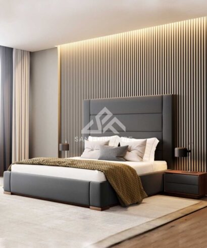 Contemporary Velvet Upholstered Bed