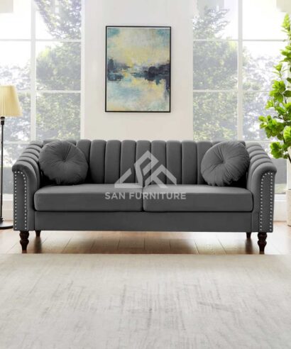 Channel Tufted Upholstered Sofa