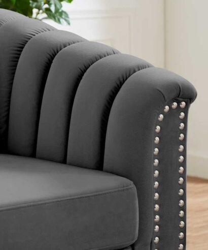 Channel Tufted Upholstered Sofa