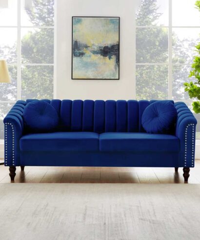 Channel Tufted Upholstered Sofa