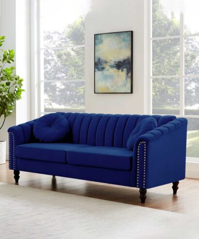Channel Tufted Upholstered Sofa