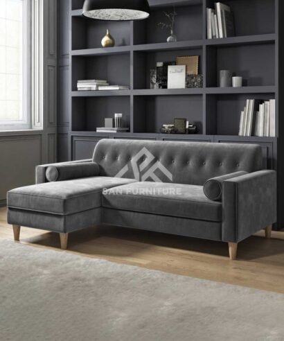 Velvet L-Shaped Sofa