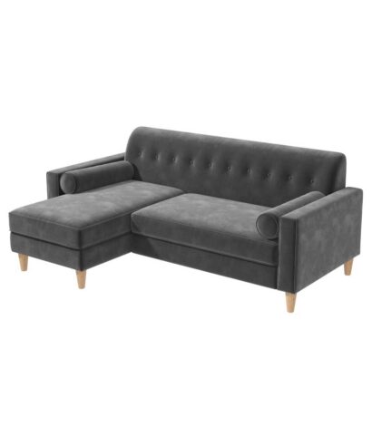 Velvet L-Shaped Sofa