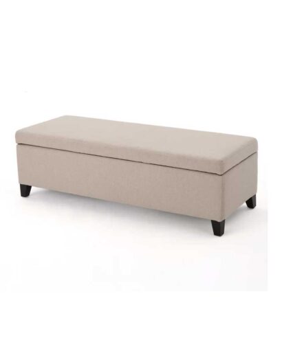 Linen Upholstered Storage Bench