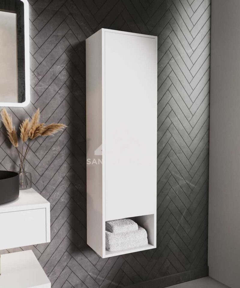The Lugo Wall Mounted Tall Bathroom Unit - a chic and stylish storage solution for your bathroom! This wall-hung storage cabinet features a fresh and clean...