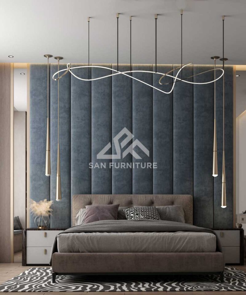 Luxury Decoration Bedroom Fabric Wall Panel Headboard Bed