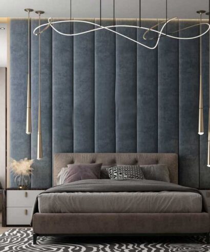 Luxury Decoration Bedroom Fabric Wall Panel Headboard Bed