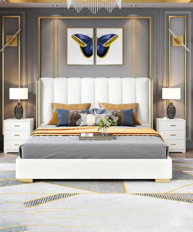 Luxury Design Leather Upholstered Bed