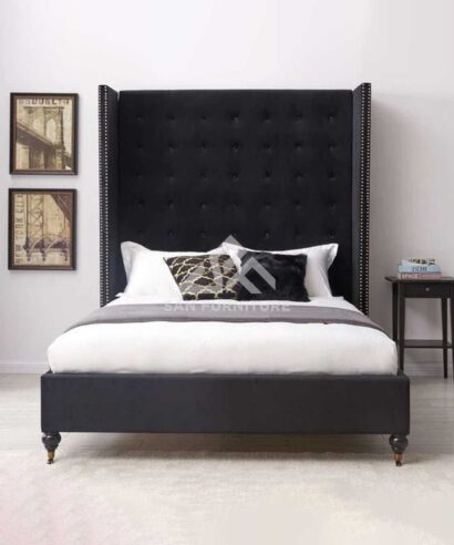 Fabric Upholstered Sleigh Bed