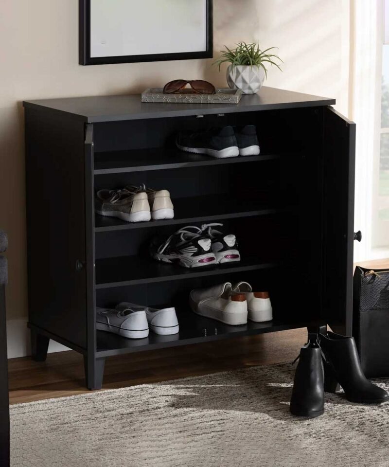 Modern and Contemporary Dark Grey Shoe Storage Cabinets