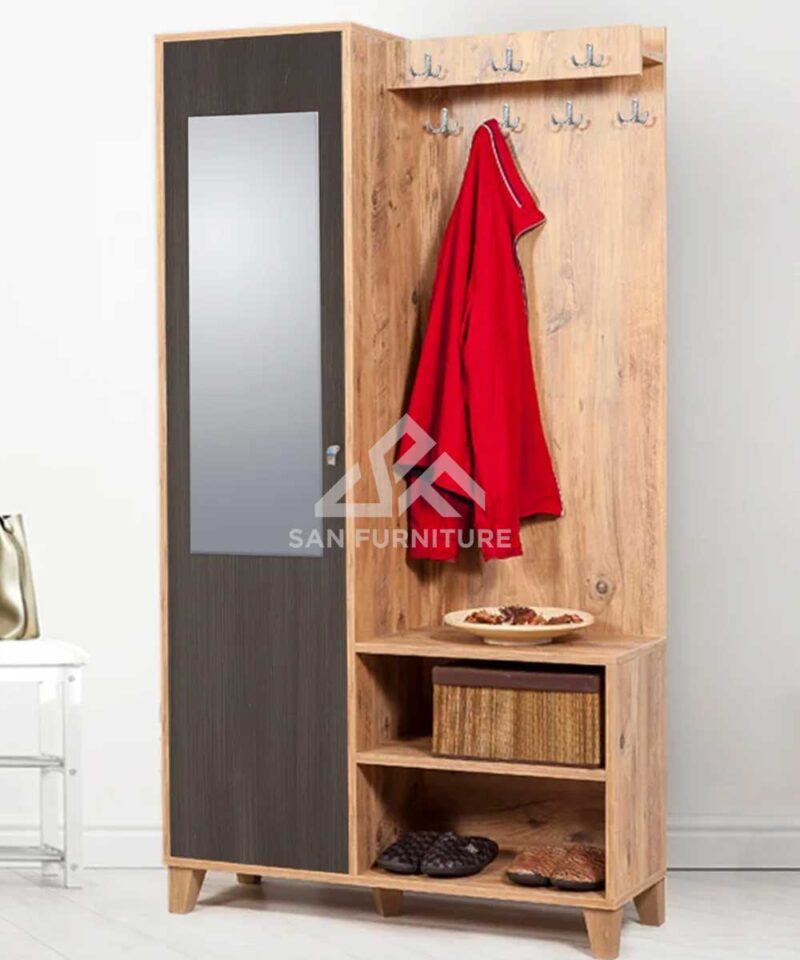Natural style Hall Tree with Shoe Storage