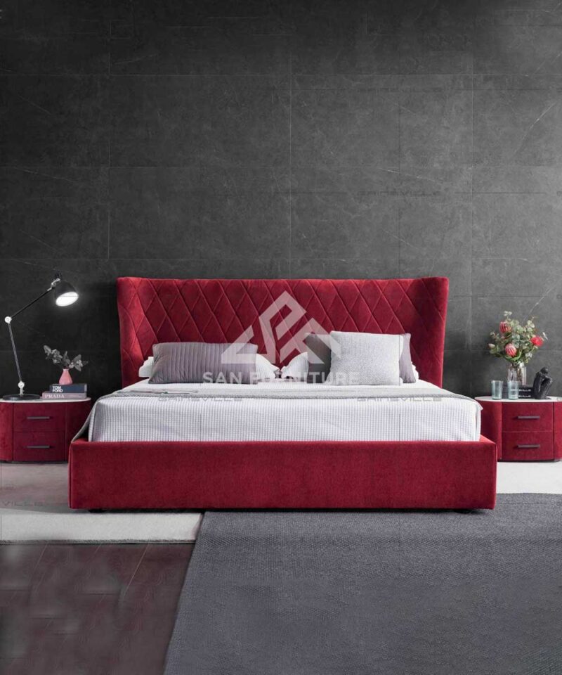 New Design Velvet Material Luxury Bed