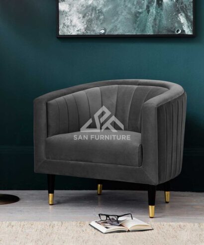 Grey Velvet Armchair