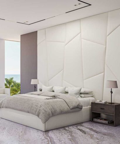 SAN Furniture Luxurious Wall Panel Headboard Bed