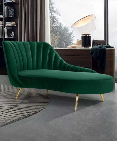 Velvet Upholstered Chaise Lounge