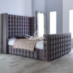 Stylish Cubic Wingback Bespoke Sleigh Bed