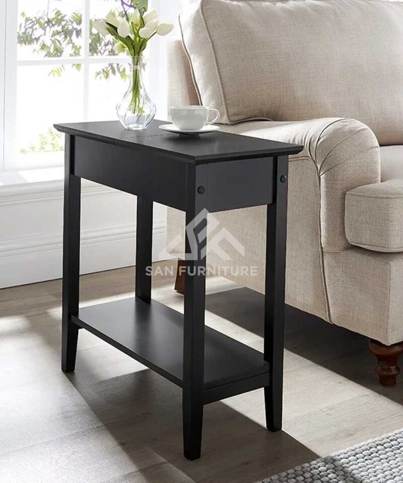 Tall End Table with Storage
