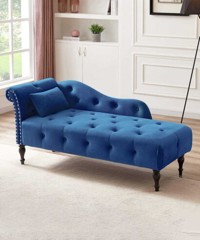 Velvet Chaise Lounge Couch