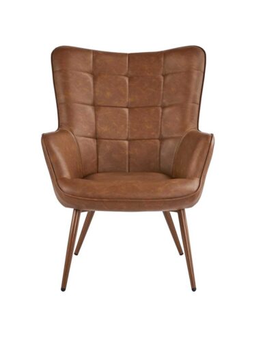 Wingback Faux Leather Armchair