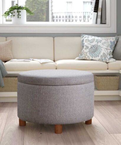 SAN Furniture Upholstered Storage Ottoman