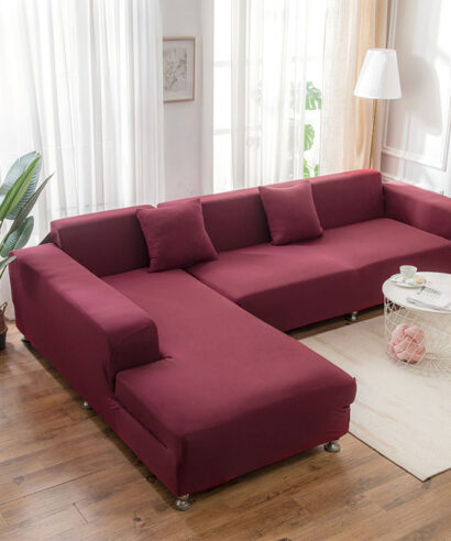 L shape sofa with Velvet Upholstery