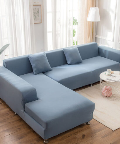 L shape sofa with Velvet Upholstery