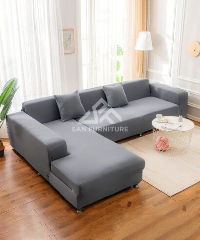 L shape sofa with Velvet Upholstery