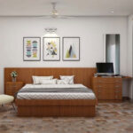 Wooden Finishes Wall Panel Bed