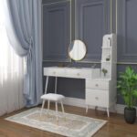 Baye Makeup Table with round Mirror