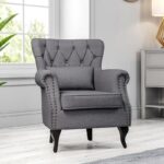 Classic Nail Head Modern Buttoned Armchair