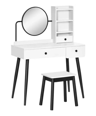 SAN Furniture Vanity Table with round Mirror