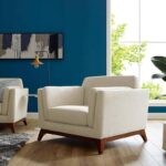 SAN Rustic Armchair Linen Upholstery