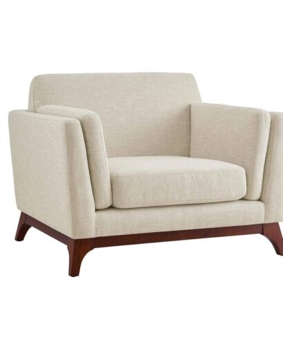 SAN Rustic Armchair Linen Upholstery