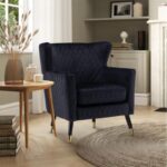 Square Arms Soft Velvet Contemporary Chair