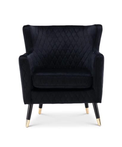 Square Arms Soft Velvet Contemporary Chair