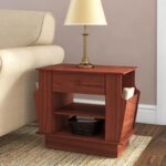 Traditional Natural Finish Side Table with Storage
