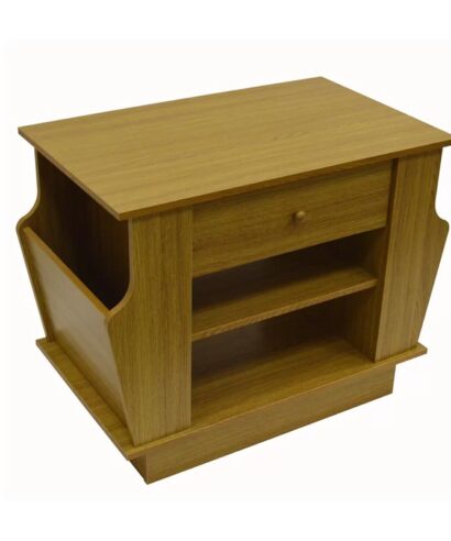 Traditional Natural Finish Side Table with Storage