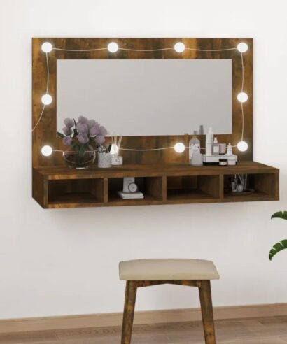 Wall Mount Rectangular Dressing Table with Mirror